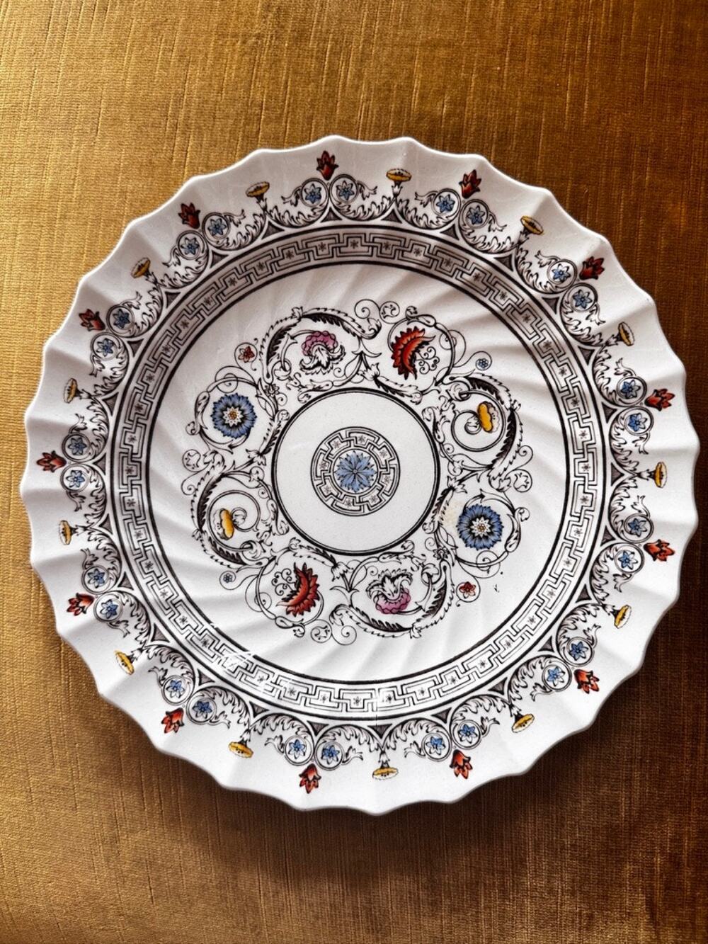 Vintage Spode Florence Salad Plate 8" Greek Key Swirl Creamware England Y8085